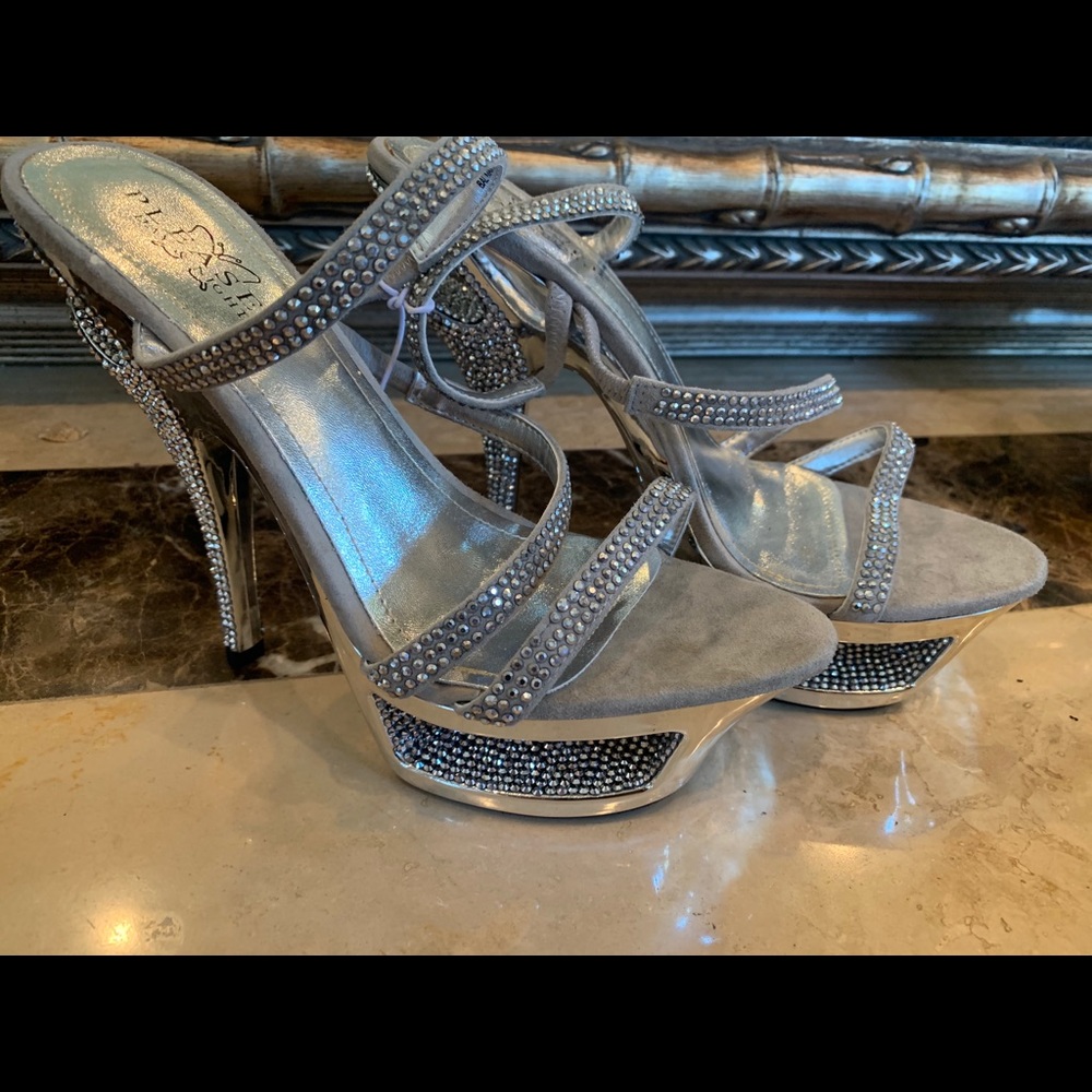 New Pleaser Rhinestone Heels Size 8